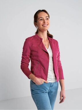 Kettlewell Hot Pink Moto Jacket - Zip Front